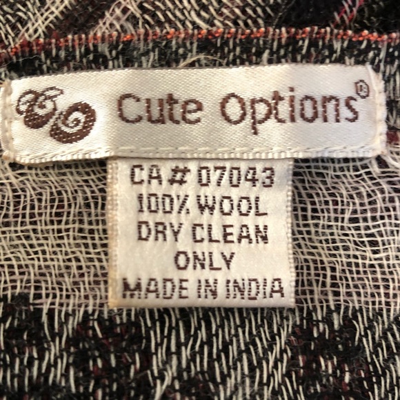 Long fringed wool - wrap/scarf, Browns, Cream and Rust - Picture 6 of 6